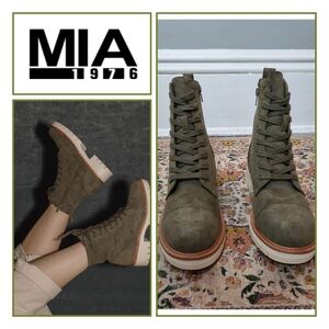 NEW MIA Bootie Size 6 Havenn Ankle Boot Olive Suede Zip Close Kashton Combat